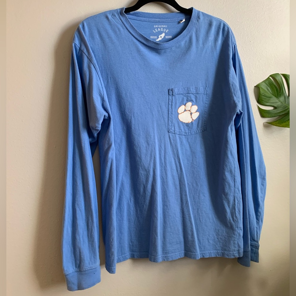 light blue Clemson long-sleeve tshirt